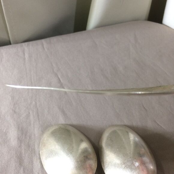 Vintage Silverplate Serving Pieces Lot Floral Swirl Pattern 2 Spoons, Pie Server - Picture 6 of 7